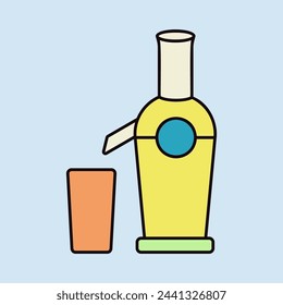 Electric juicer vector color icon. Kitchen appliance. Graph symbol for cooking web site design, logo, app, UI