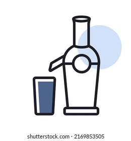 Icono vectorial de juicer eléctrico. Aparato de cocina. Símbolo gráfico para cocinar diseño de sitio web, logotipo, aplicación, interfaz de usuario