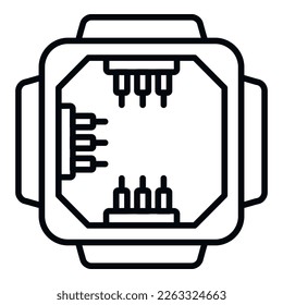 Electric junction box icon outline vector. Switch power. Safety wall