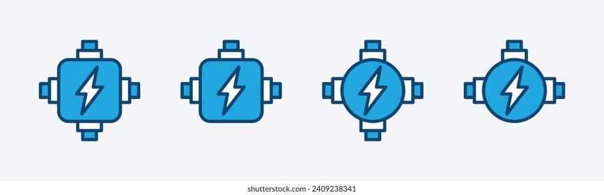 Electric junction box icons. Vector illustration