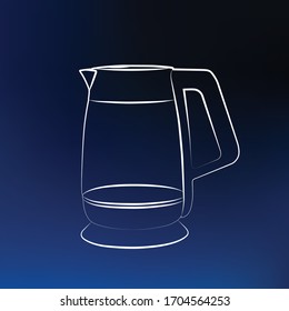 Tecla eléctrica en vector, icono, fondo azul