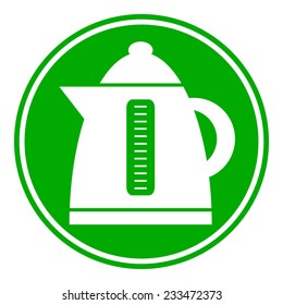 Electric kettle button on white background. Vector illustration.