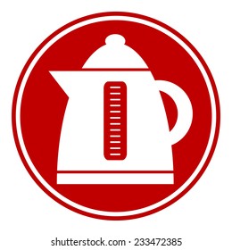 Electric kettle button on white background. Vector illustration.
