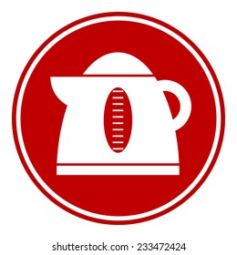 Electric kettle button on white background. Vector illustration.