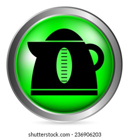 Electric kettle button on white background. Vector illustration.