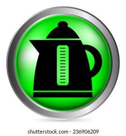 Electric kettle button on white background. Vector illustration.