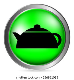 Electric kettle button on white background. Vector illustration.