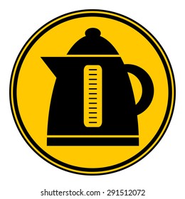 Electric kettle button on white background. Vector illustration.