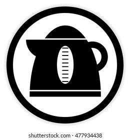 Electric kettle button on white background. Vector illustration.