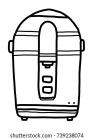 electric kettle / cartoon vector and illustration, black and white, hand drawn, sketch style, isolated on white background.