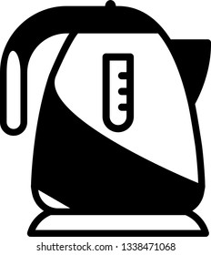 Electric kettle color flat isolated on white icon