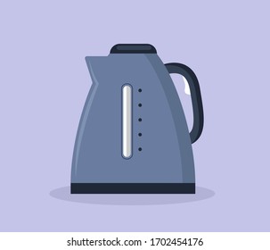 Electric kettle color flat isolated vector illustration.