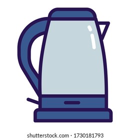 Electric kettle color line icon. Household equipment. Kitchen appliance. Sign for web page, mobile app, banner. 