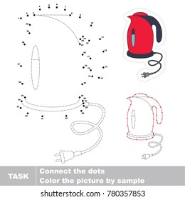 Electric Kettle. Dot to dot educational game for kids.