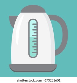 Electric Kettle flat icon, kitchen and appliance, vector graphics, a colorful solid pattern on a white background, eps 10.