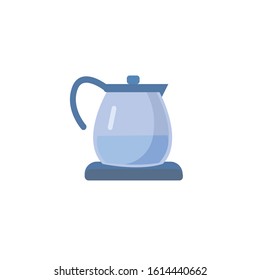 electric kettle flat icon on white background
