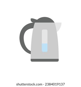 Electric Kettle Flat icon vector illustration. Editable stroke