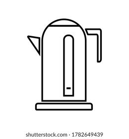 Elektrischer Wasserkocher einzeln auf weißem Symbol.