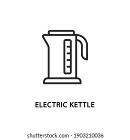 Electric kettle flat line icon. Vector illustration kitchen appliances