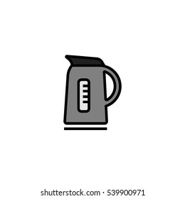 Electric kettle flat outline icon