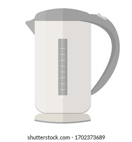 Electric kettle in flat style in vector design. Graphic illustration of kitchen equipment, domestic device isolated on white background.