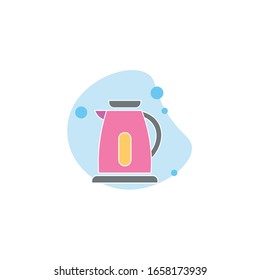 electric kettle flat vector icon