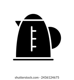 Icono de vector de glifo de hervidor eléctrico aislado sobre fondo blanco. Icono de vector de glifo de hervidor eléctrico para diseño web, móvil y ui