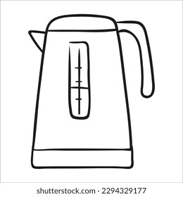 electric kettle. Hand drawn vector illustration