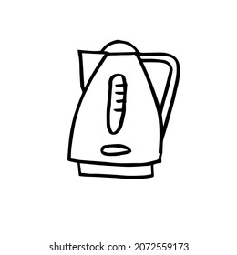 Electric kettle. A hand-drawn sketch. Vector doodle illustration