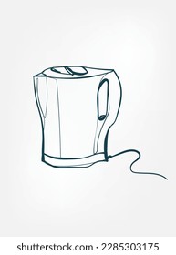Hechicería eléctrica material de la línea de arte vector contorno aislado una línea aislado