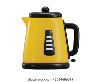 Electric kettle icon 3d render concept of Device for heating water icon vector illustration