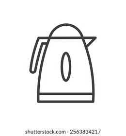 Electric Kettle Icon Depicting a Modern Appliance in Black and White