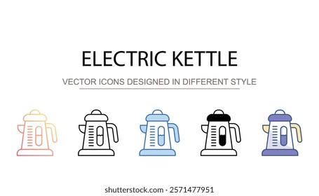 Electric Kettle icon design with white background stock illustration