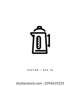 Electric Kettle Icon. Editable Stroke