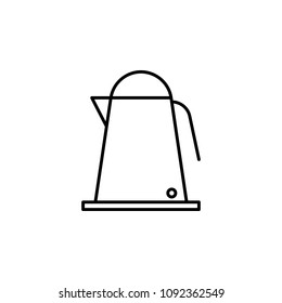 Electric kettle icon. Element of simple web icon with name for mobile concept and web apps. Thin line Electric kettle icon can be used for web and mobile on white background