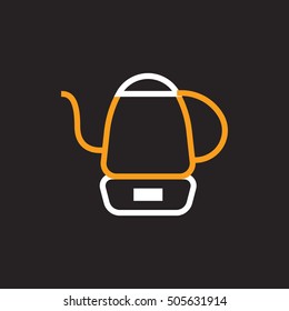electric kettle icon in flat style