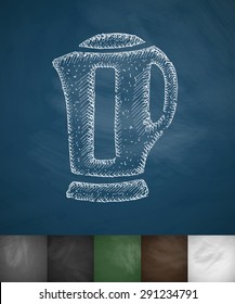electric kettle icon. Hand drawn vector illustration. Chalkboard Design