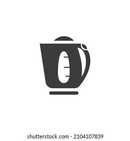 Electric Kettle Icon Isolated on Black and White Vector Graphic