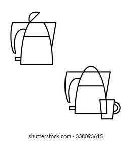 Electric kettle icon isolated on white background