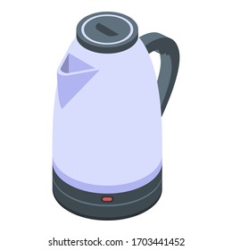 Electric kettle icon. Isometric of electric kettle vector icon for web design isolated on white background