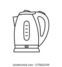 Symbol für Wasserkocher. Küche und Apparat. Vektorgrafik einzeln auf weißem Hintergrund.