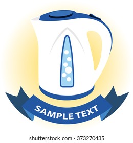 Electric kettle icon. Kitchen utensils, cooking equipment.