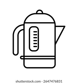 Electric kettle icon. Kitchenwareicon. Line vector kitchen utensil illustration