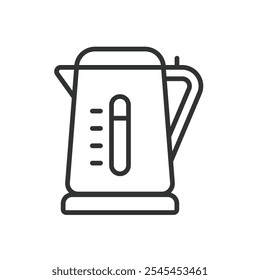 Electric kettle, icon in line design. Electric, kettle, appliance, water, boiling, kitchen, device on white background vector. Electric kettle editable stroke icon