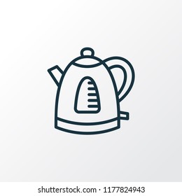 Electric kettle icon line symbol. Premium quality isolated teapot element in trendy style.