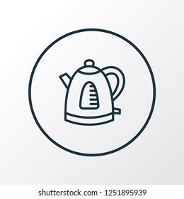 Electric kettle icon line symbol. Premium quality isolated teapot element in trendy style.