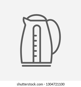 Electric kettle icon line symbol. Isolated vector illustration of  icon sign concept for your web site mobile app logo UI design.