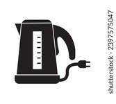 electric kettle icon logo vector design template