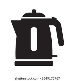 Electric kettle icon a modern kitchen appliance for boiling water quickly for tea or coffee part of household equipment for hot beverage making vector solid glyph icon
