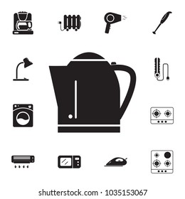 electric kettle icon on white background on white background